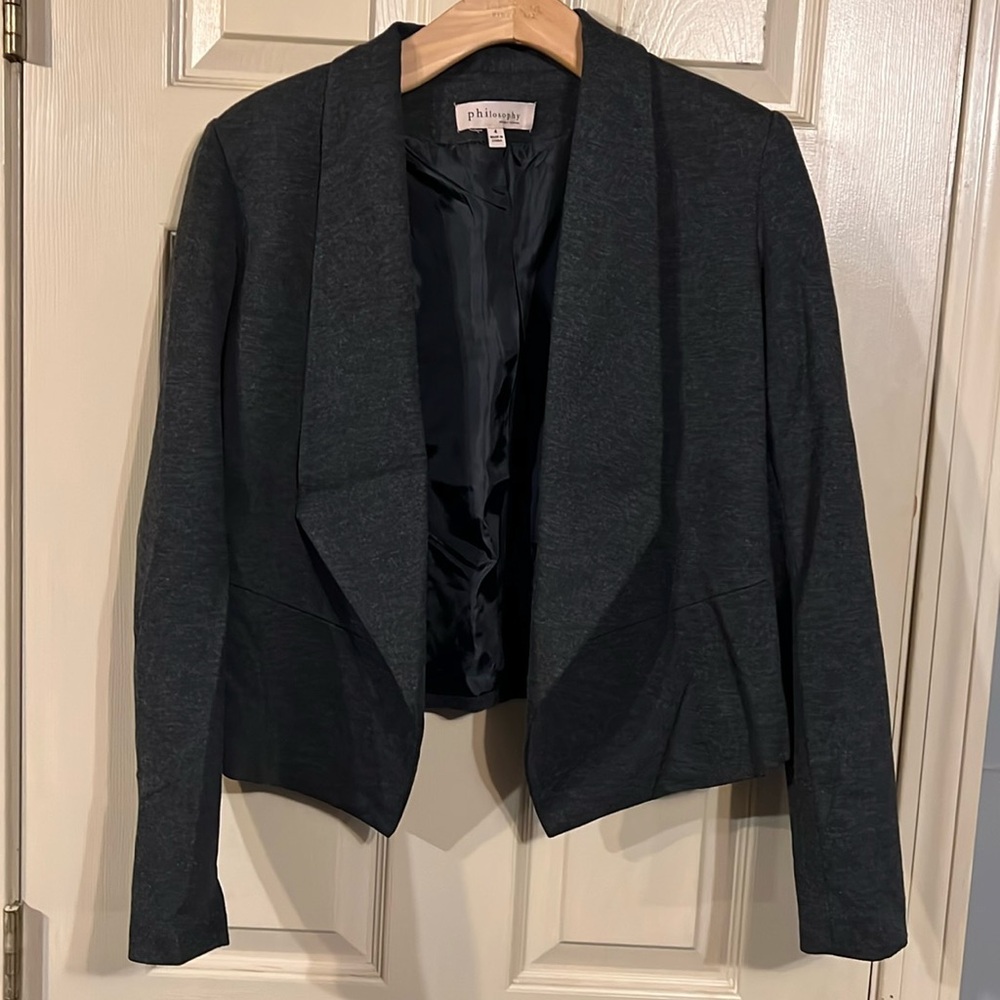 Philosophy dark grey blazer size 4